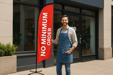 Who Sells Wholesale Feather Flags with No Minimum Order Requirement?