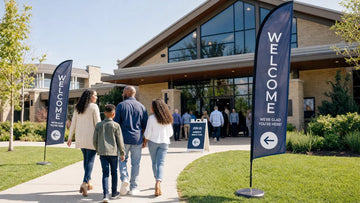 Wayfinding Feather Flag for church