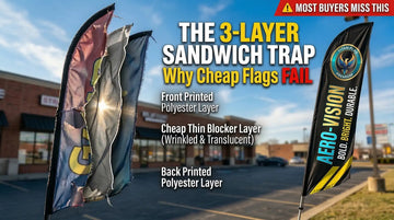 Double Sided Feather Flag fabric materials comparison