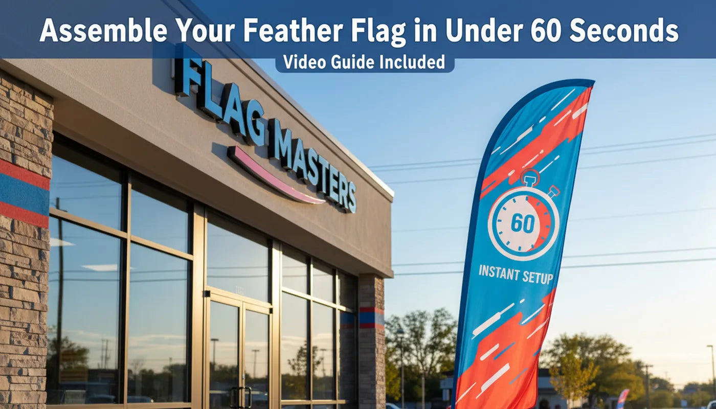 Flag Setup Guide How to Assemble a Feather Flag in Under 60 Seconds | Video Guide & Tips ...
