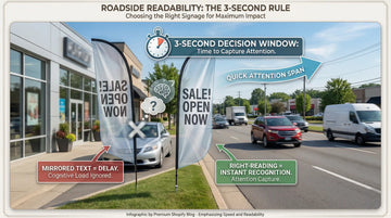 Cheap Single Sided Feather Flag - with Back Side printing mirrored text cognitive failure high speed traffic