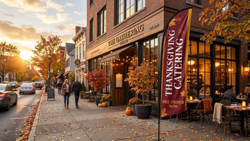 Thanksgiving Catering Pre-Order Now Feather Flag