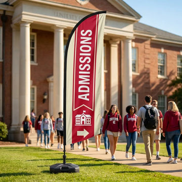 Admissions Office Main Entrance Wayfinding Feather Flag