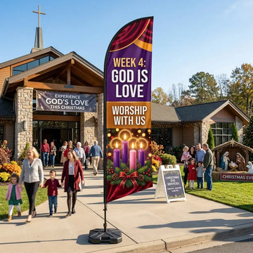 Advent Week 4 God Is Love Church Feather Flag