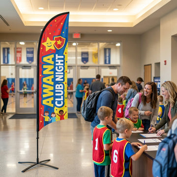 Awana Club Night Kids Ministry Church Feather Flag