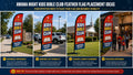 Awana Night Kids Bible Club church feather flag placement infographic