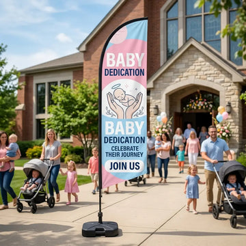 Baby Dedication Ceremony Church Feather Flag