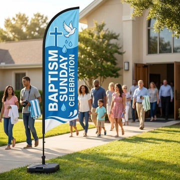 Baptism Sunday Celebration Church Feather Flag