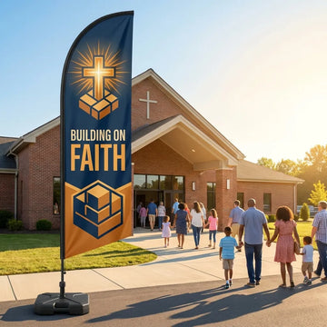 Building On Faith Capital Campaign Church Feather Flag