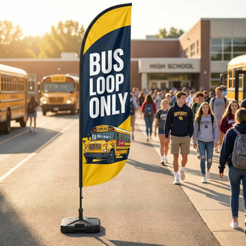 Bus Loop Loading Zone Only School Safety Feather Flag