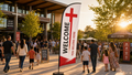 Case study of Red Cross Church Feather Flag in a church plaza