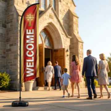Chinese Fellowship Worship Service Church Feather Flag