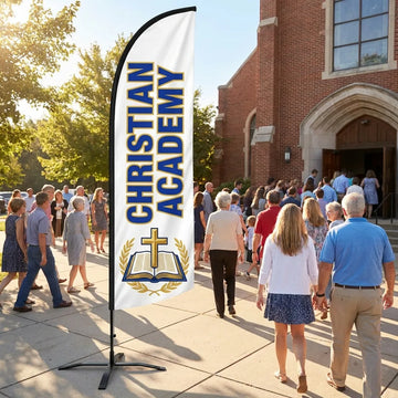 Christian Academy School Entrance Church Feather Flag