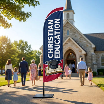 Christian Education Registration Church Feather Flag