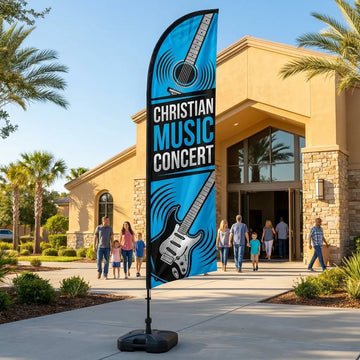 Christian Music Concert Series Church Feather Flag