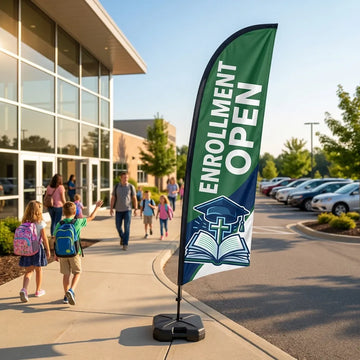 Christian School Enrollment Open Church Feather Flag