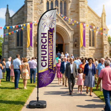 Church Anniversary Celebration Feather Flag