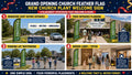 Infographic showing 4 placement strategies for Grand Opening / New Church Plant church feather flag