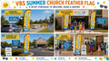 Infographic showing 4 placement strategies for VBS / Summer church feather flag