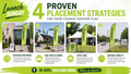 infographic showing four placement strategies for church feather flags