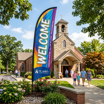 Welcome Church Feather Flag Hero