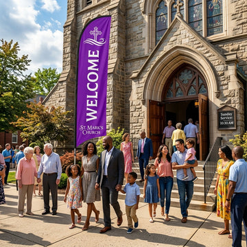 Welcome / Glad You Are Here - Church Feather Flag