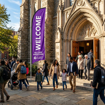 Welcome / Glad You Are Here - Church Feather Flag