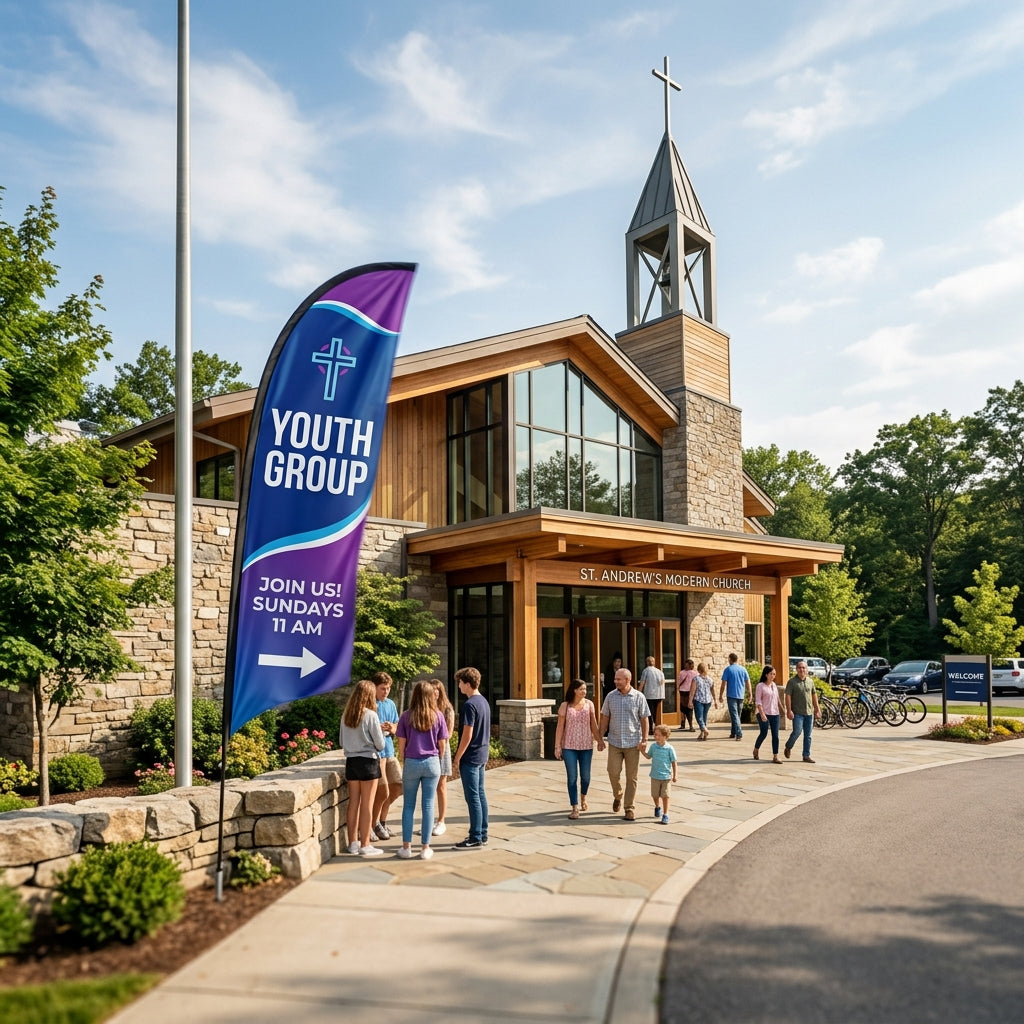Youth Group Feather Flag for Church