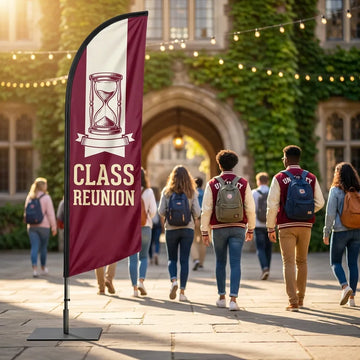 Class Reunion Gathering Location Campus Feather Flag