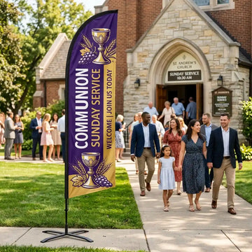 Communion Sunday Service Church Feather Flag