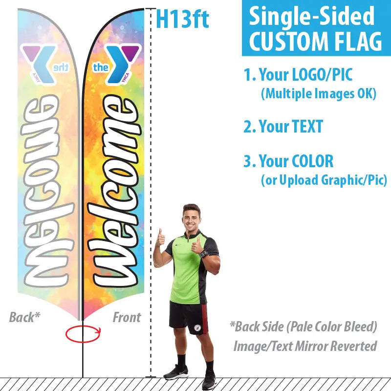 Large feather flag with 13ft pole