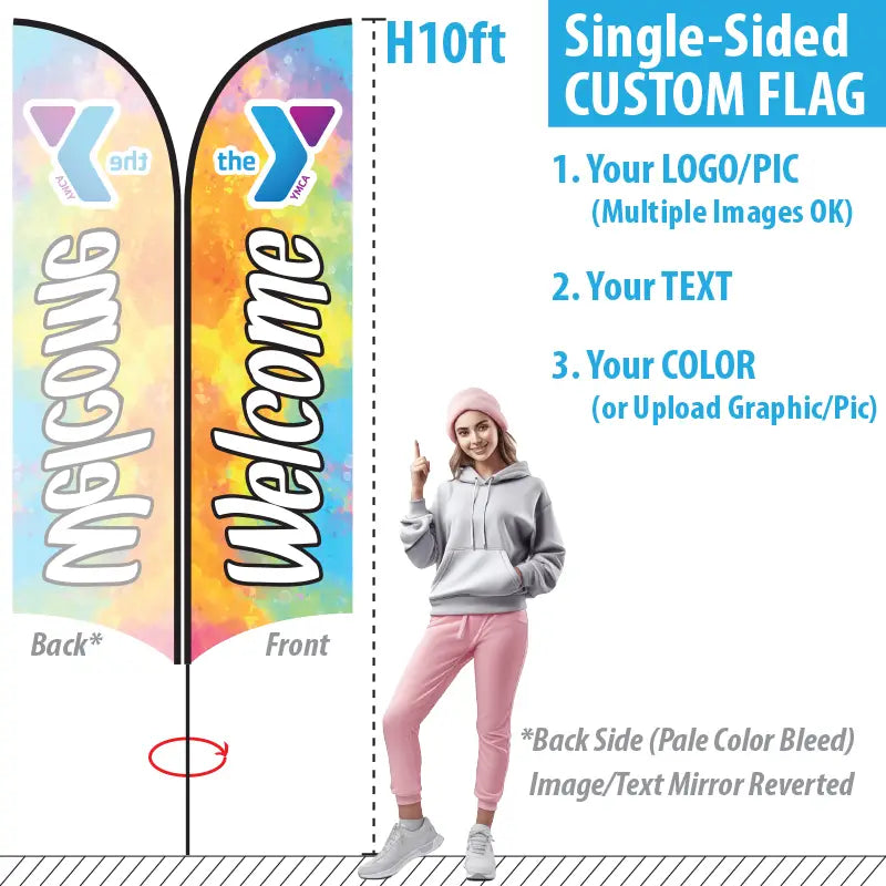 Medium feather flag with 10ft pole