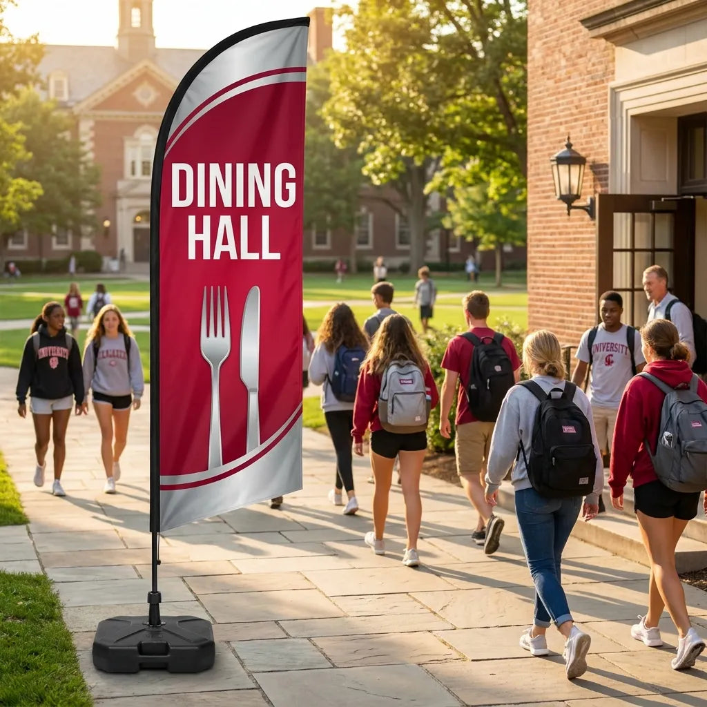 Dining Hall & Meal Plan Check-In School Feather Flag