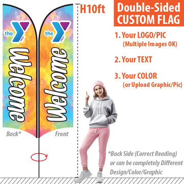 Double Sided Feather Flag - for H10ft Pole