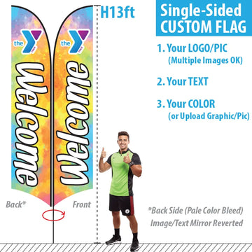 Double Sided Feather Flag - Large Size for H13ft Pole