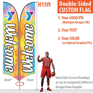 Double Sided Feather Flag - XL size for H15ft Pole