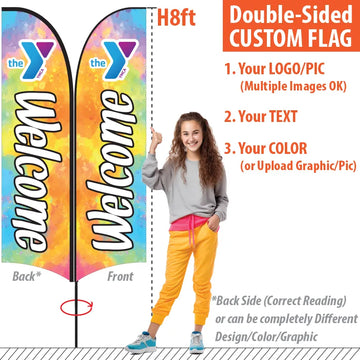 Double Sided Feather Flag - S size for H8ft Pole