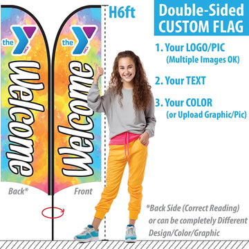 Double Sided Feather Flag - S size for H8ft Pole