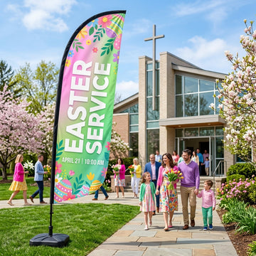 Easter Service Feather Flag