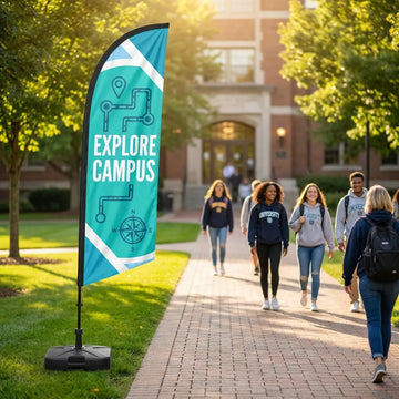 Explore Our Campus Welcome Wayfinding Feather Flag
