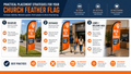 Placement infographic for New To Church Guest Services Feather Flag