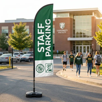 Faculty & Staff Reserved Parking Wayfinding Feather Flag