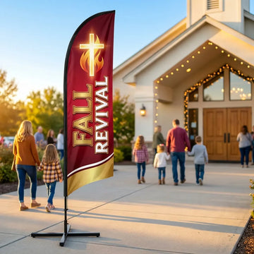 Fall Revival Services Join Us Church Feather Flag
