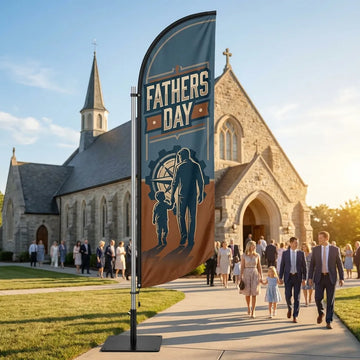 Fathers Day Special Service Church Feather Flag