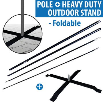 Feather Flag Pole + Base Stand (outdoor)