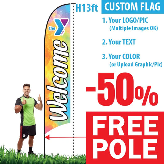 Feather Flag with Pole - 13 ft
