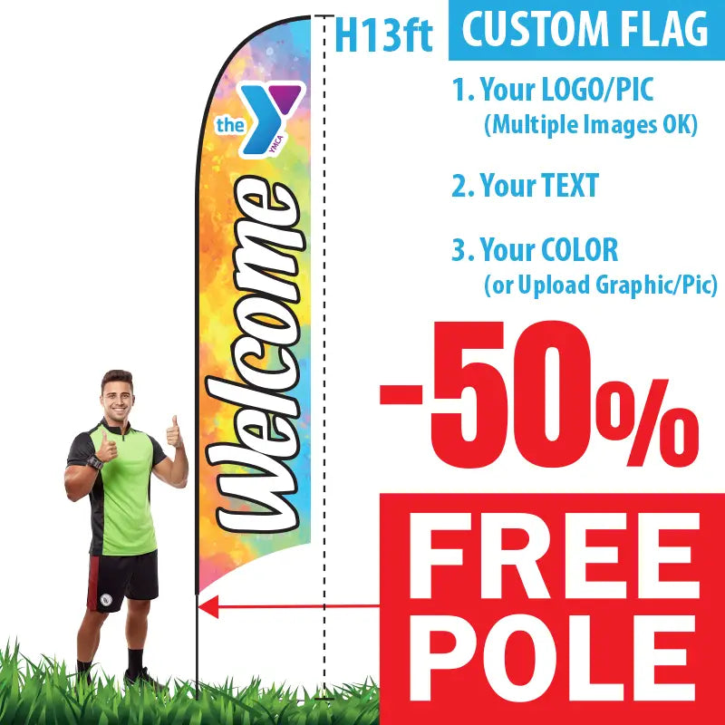 Feather Flag with Pole - 13ft