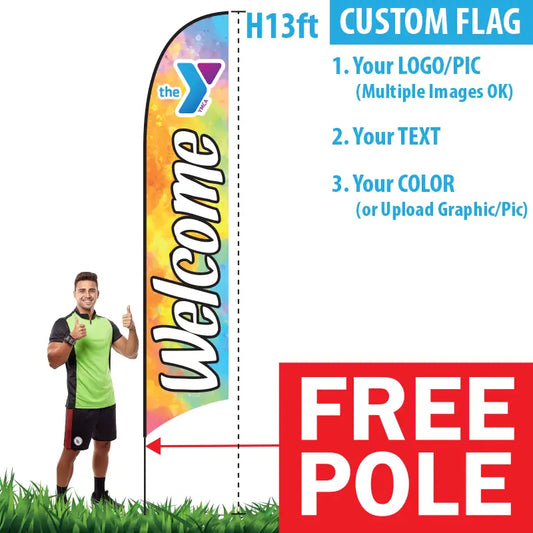 Feather Flag with Pole - 13ft
