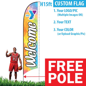 Feather Flag with Pole - 15 ft