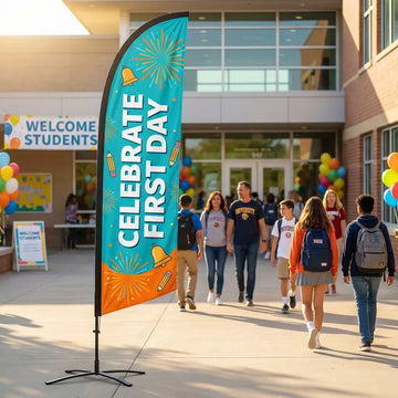 First Day Of School Celebration Campus Feather Flag